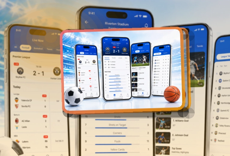 夜间舞台区 · 官方赛事App · 赛事信息跟进更连贯界面展示
